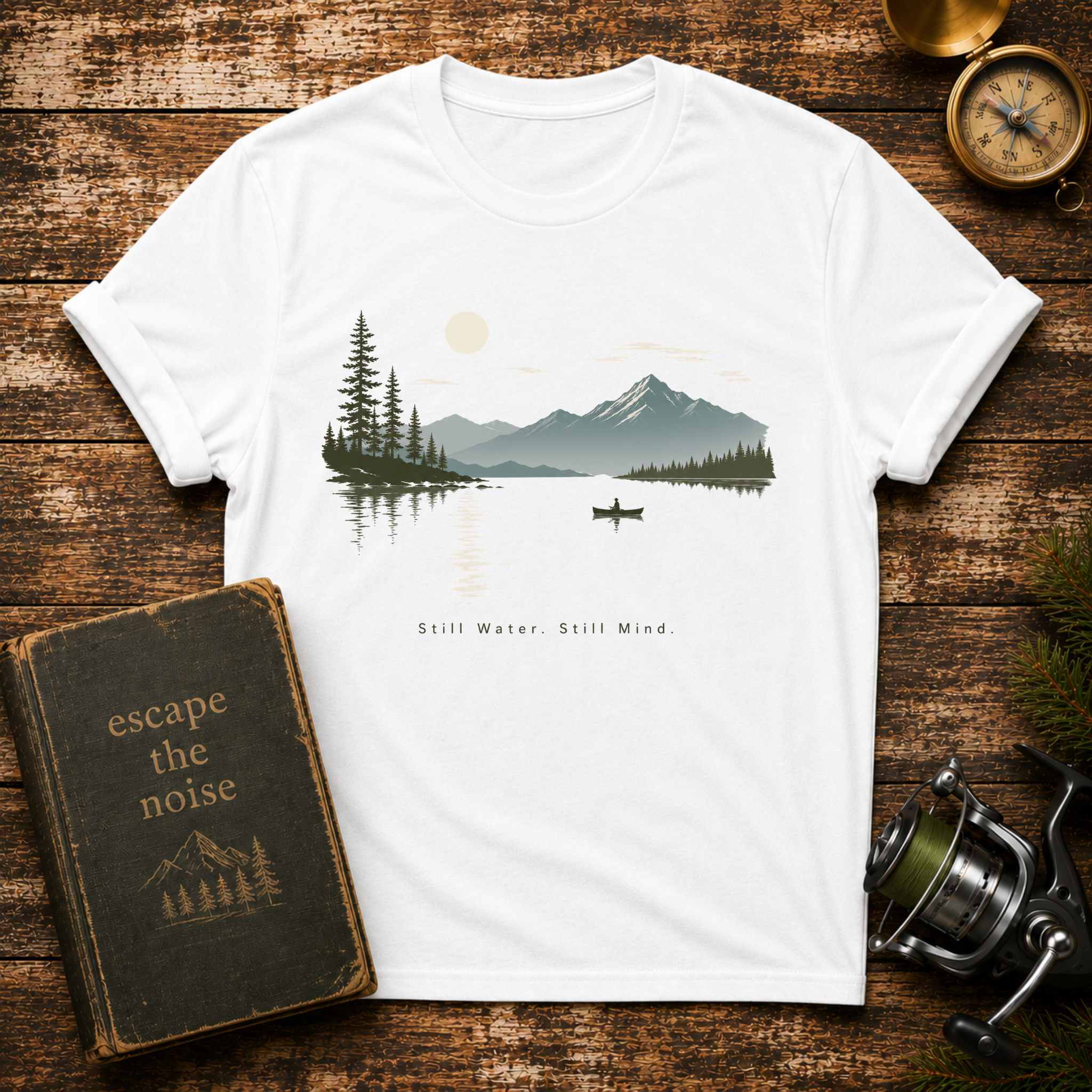 Lake Canoe, Still Water T-Shirt