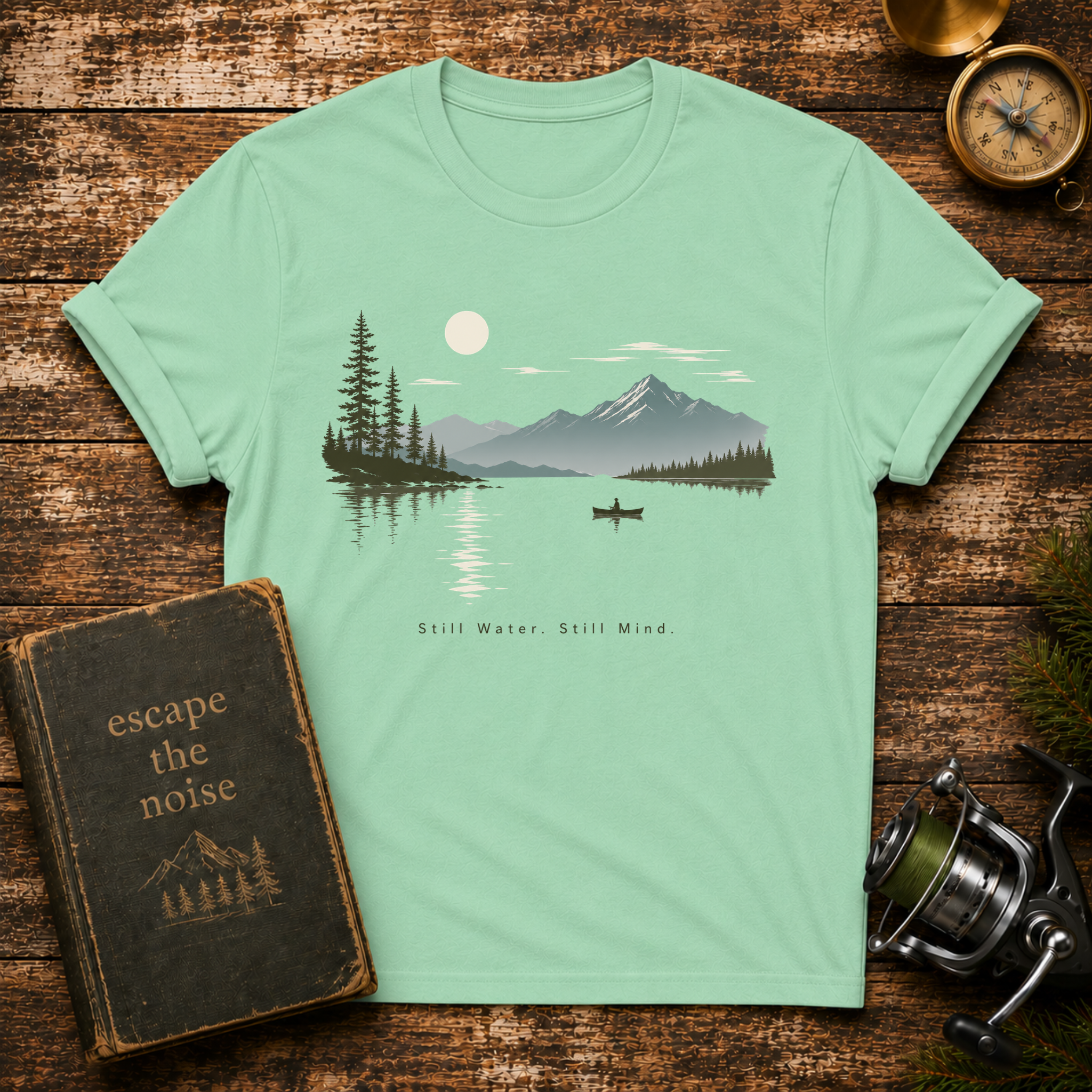 Lake Canoe, Still Water T-Shirt