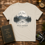'Out Here' Moonlit Mountain Lake Nature Tee