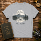 'Out Here' Moonlit Mountain Lake Nature Tee