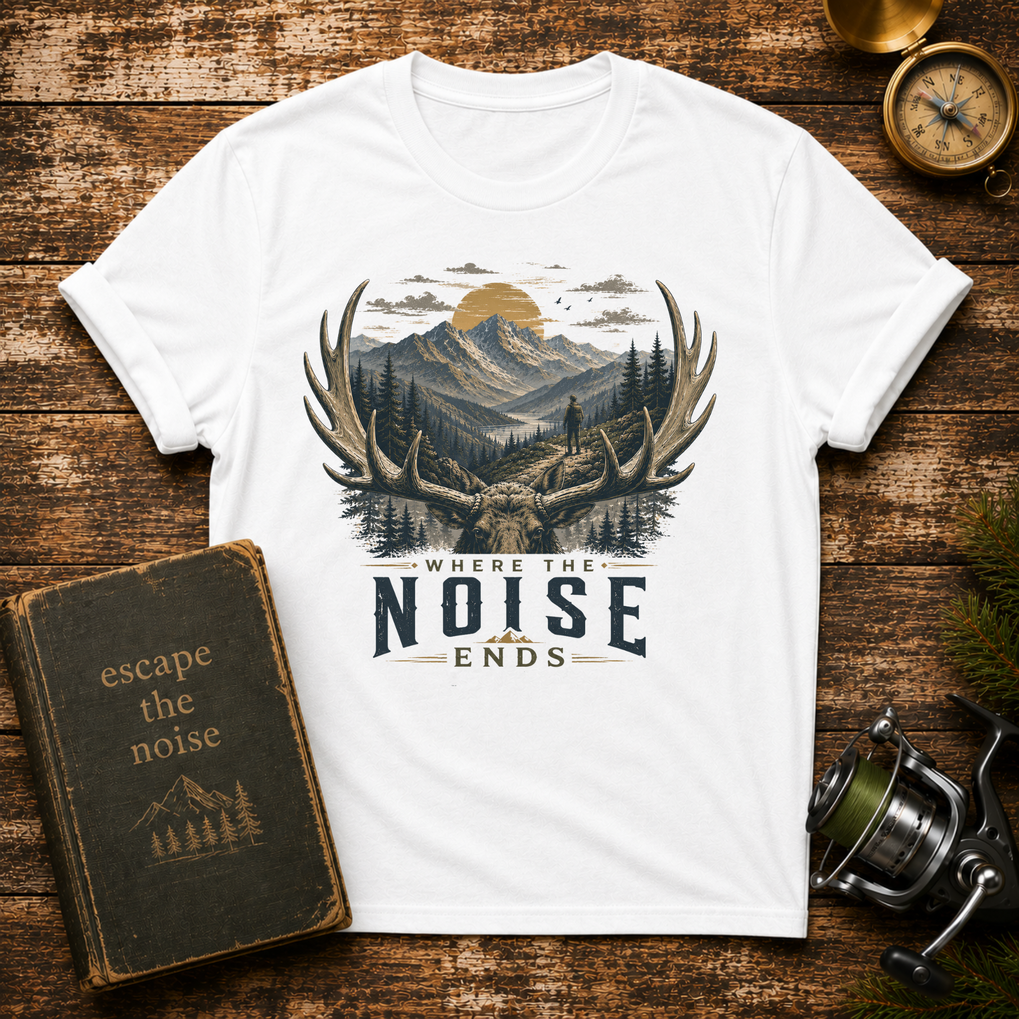 "Where the Noise Ends" Mountain & Antler Graphic