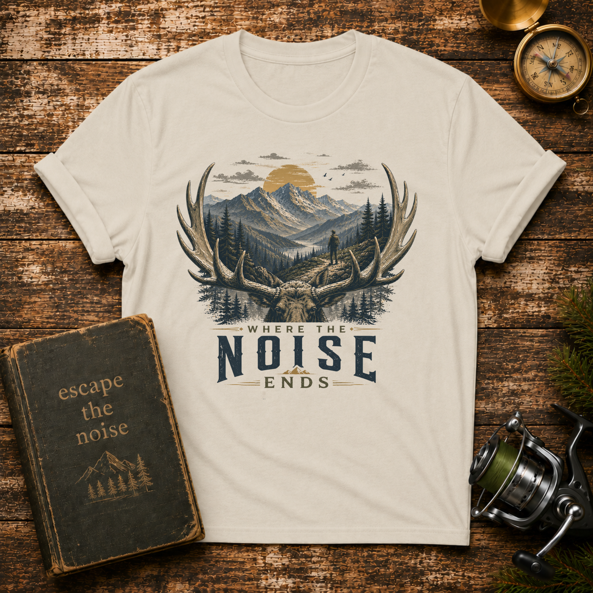 "Where the Noise Ends" Mountain & Antler Graphic