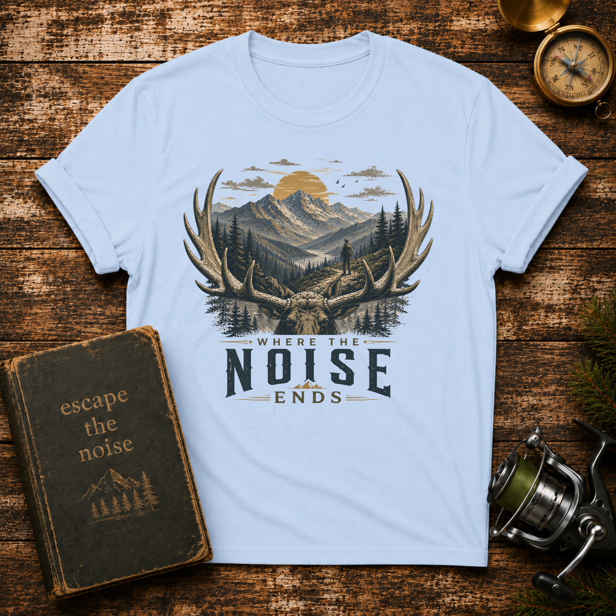 "Where the Noise Ends" Mountain & Antler Graphic