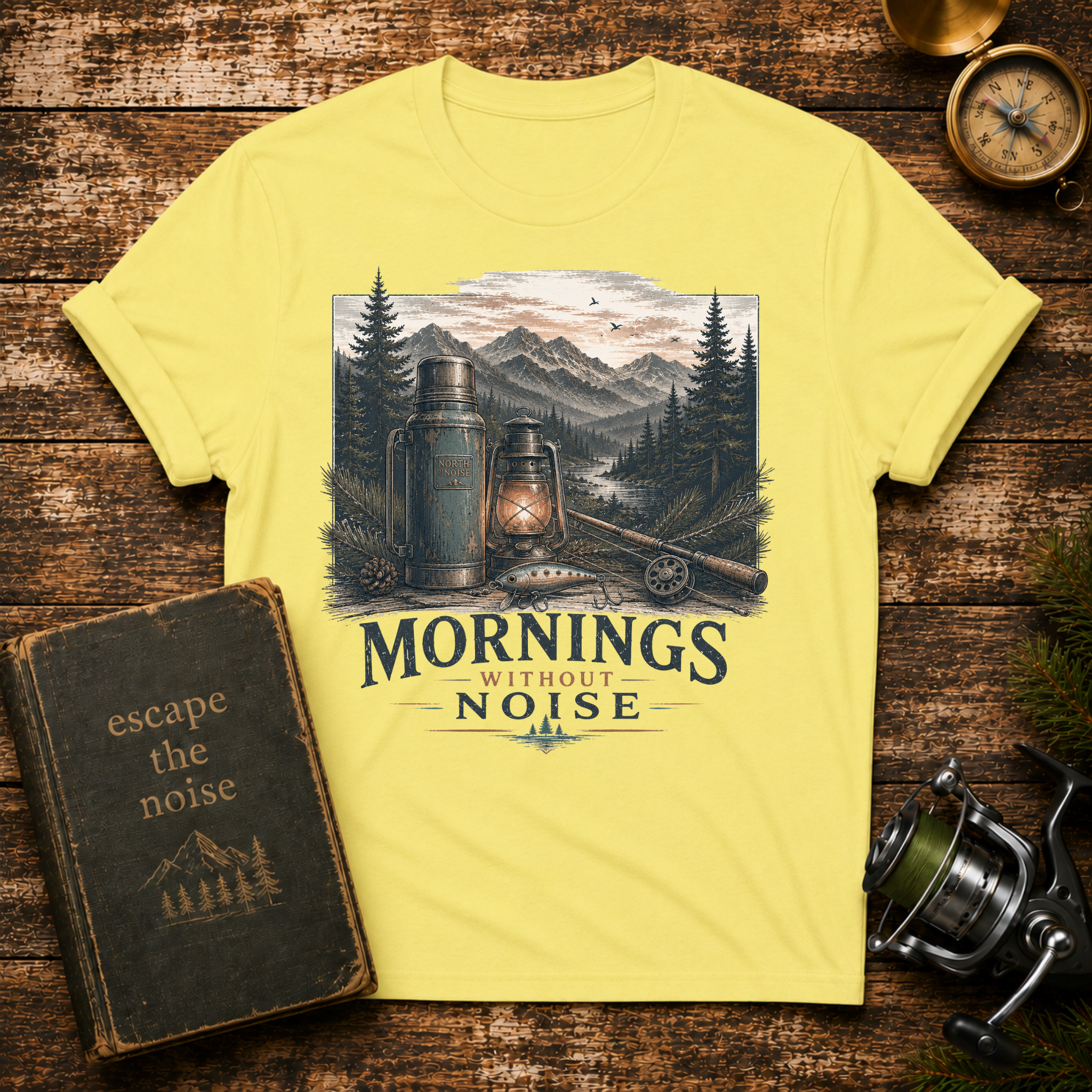 Mornings Without Noise Fishing T-Shirt