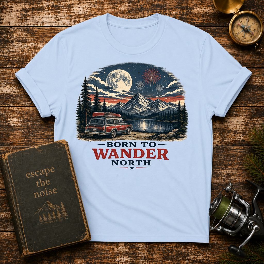 Born to Wander North 4th of July Camper Tee