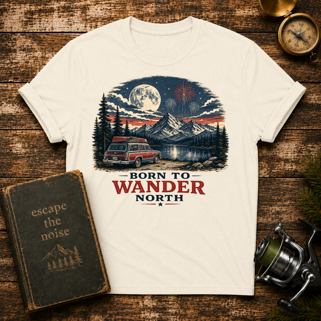 Born to Wander North 4th of July Camper Tee