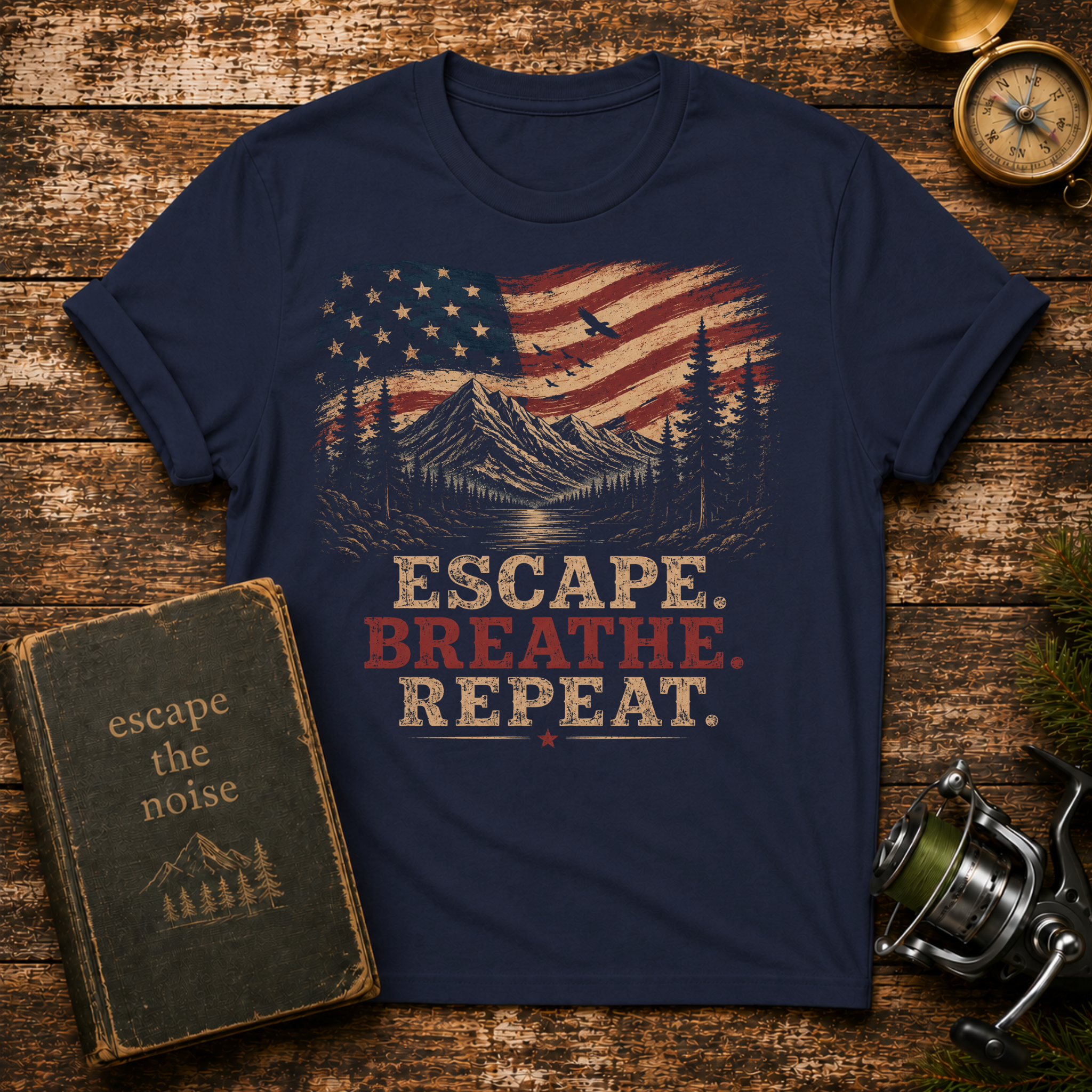 Escape. Breathe. Repeat. 4th of July T-Shirt